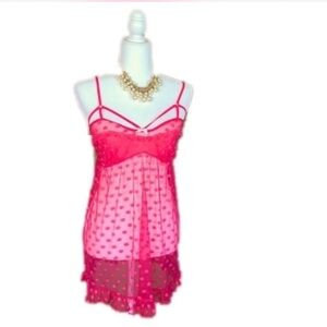 Vintage Y2K Betsey Johnson pink lace lingerie L